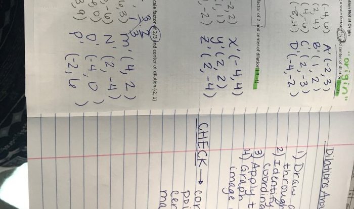 Geometry unit 1 transformations answer key