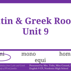 Vocabulary from latin and greek roots answer key