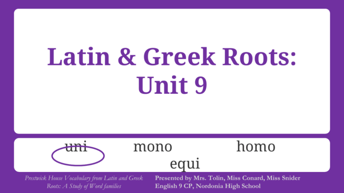 Vocabulary from latin and greek roots answer key