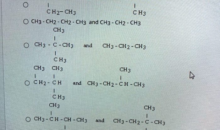 Which of the following pairs of formulas represent isomers