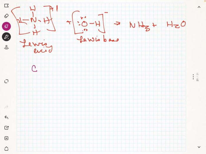 Identify the lewis acid in the following reaction