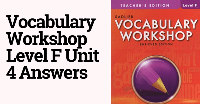 Vocabulary workshop level f unit 4 answers