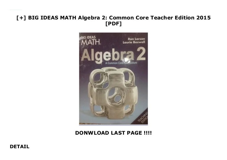 Big ideas math algebra 2 textbook pdf